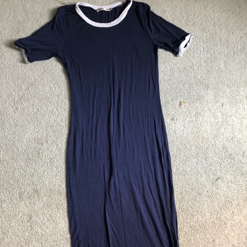 Navy Blue Bodycon Midi Dress
